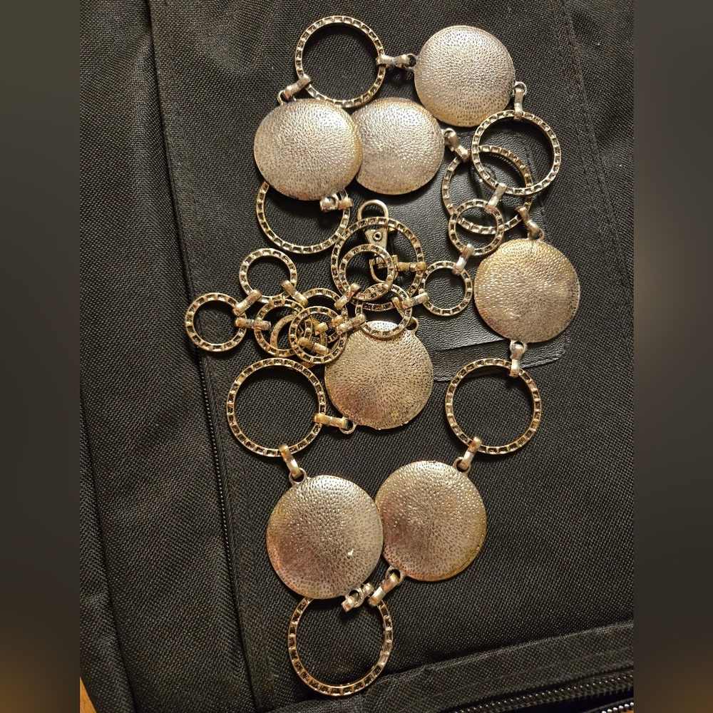 Vintage Elegant Silver Circle Link Belt